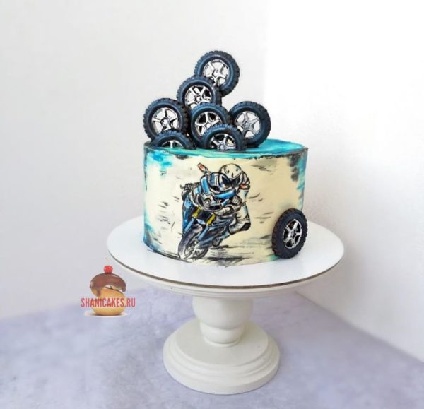 фото торт с мотоциклистом без мастики