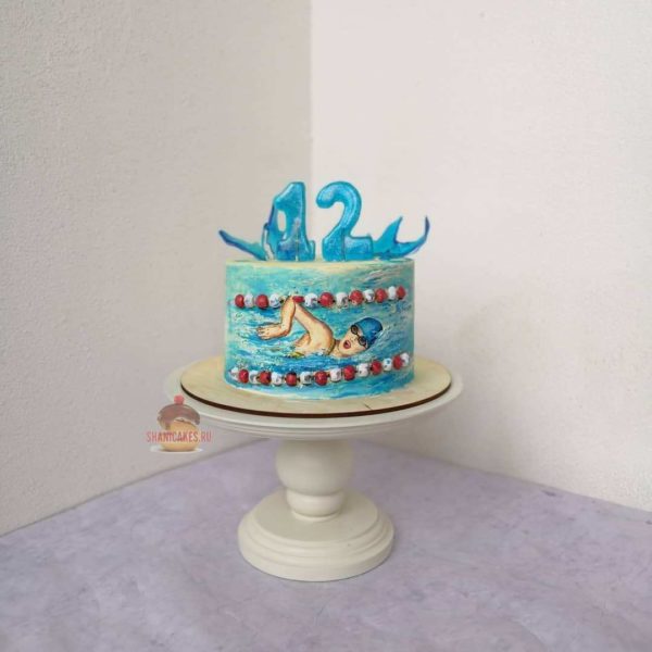 фото торт для плавчихи без мастики