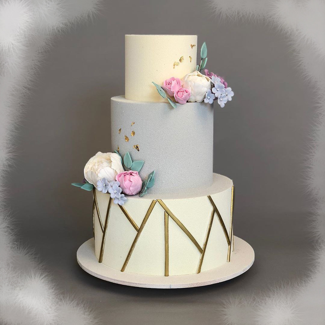 Свадебный трех ярусный торт #2